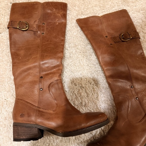 Børn Shoes - BORN Mercado Knee High Boot Women's Size 7 Cognac Brown Brand